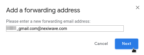 Add a forwarding address